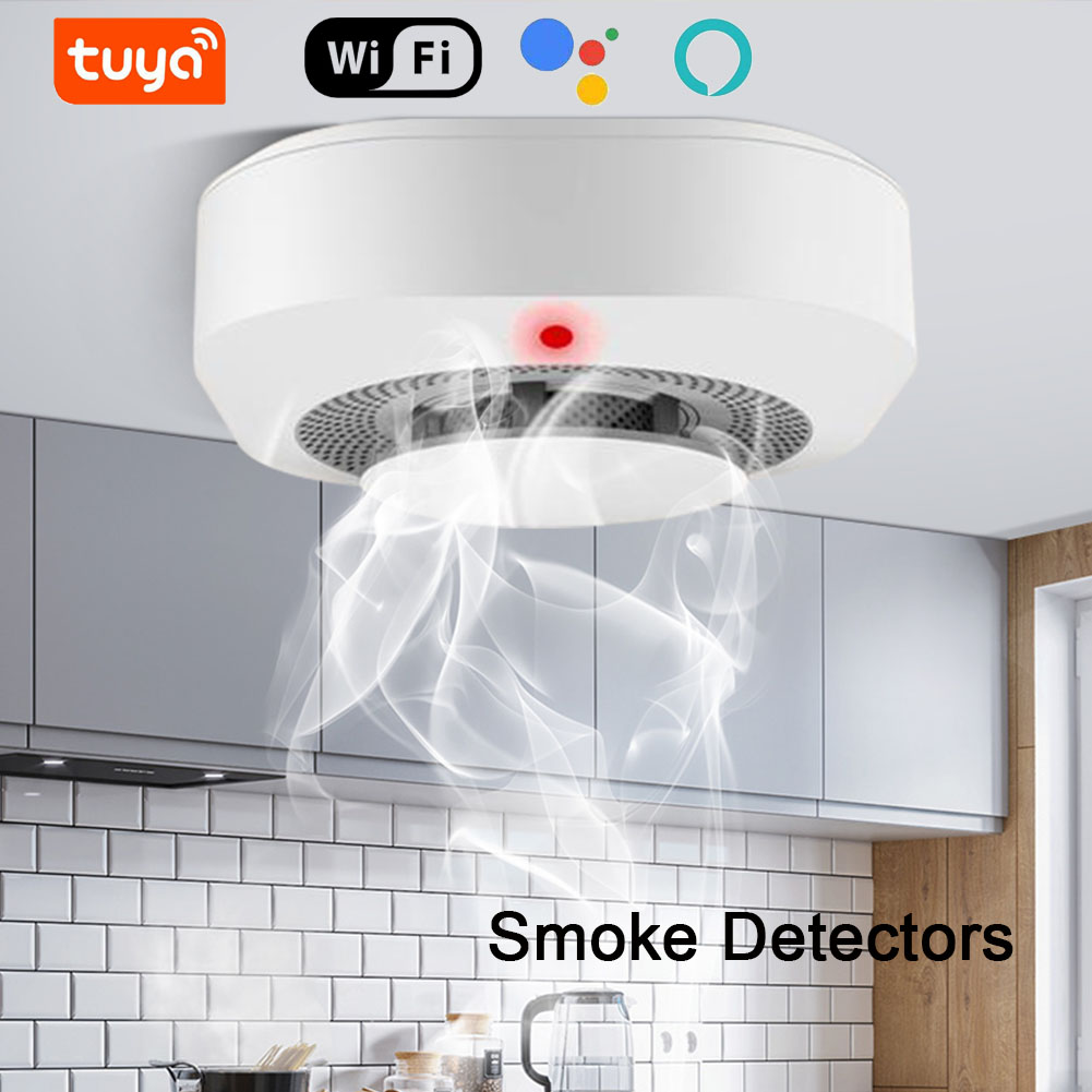 Smart Smoke Detector - Tuya-Détecteur de fumée WiFi sans fil,