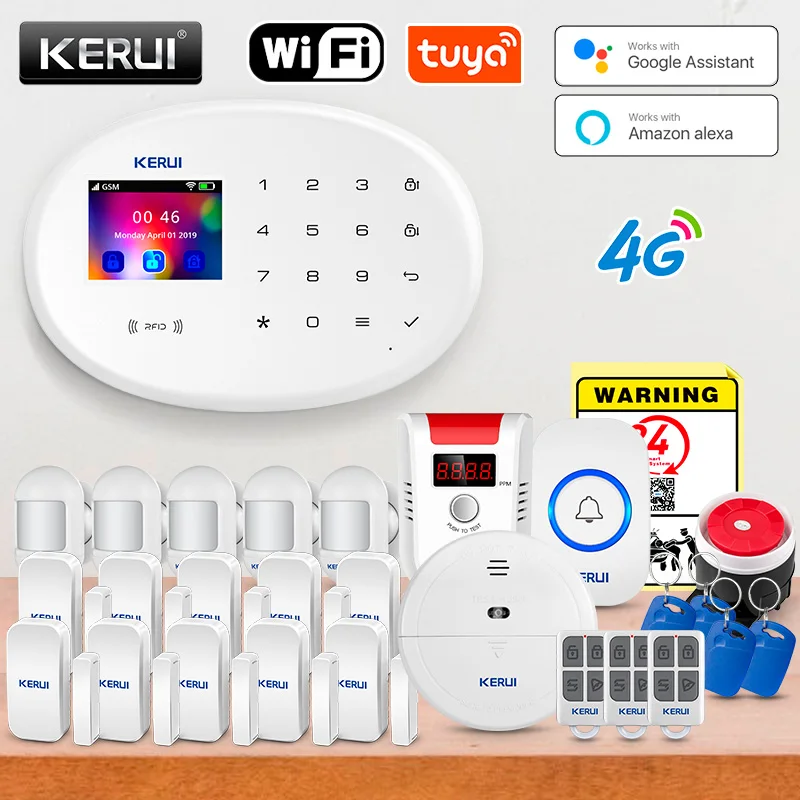 Smart Smoke Detector - KERUI Tuya système d'alarme intelligent 4G
