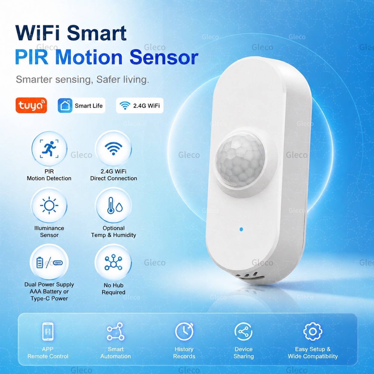 Smart Home Wiser - Détecteur de mouvement PIR WiFi Tuya